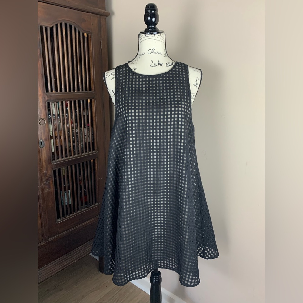 Wishlist Black Sleeveless Gingham A-Line Dress